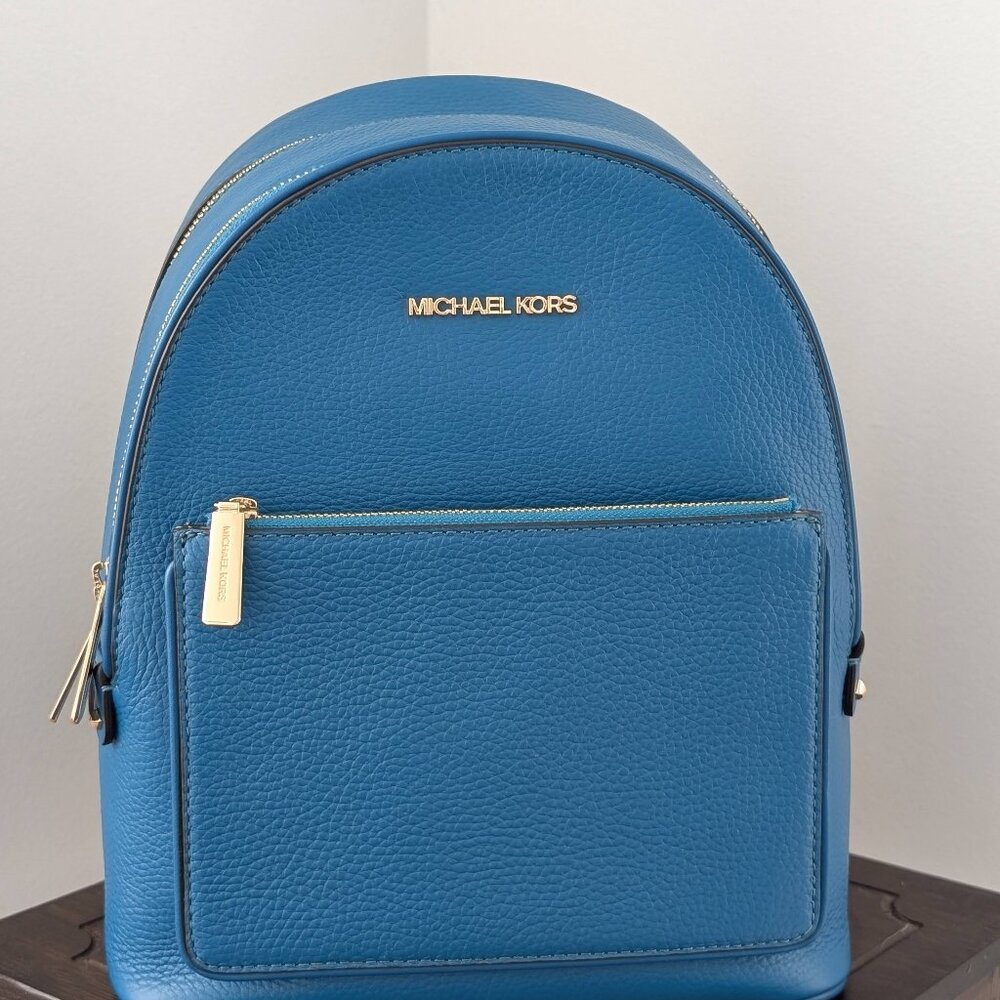 Michael Kors Adina Medium Pebbled Leather Backpack *** BLUE